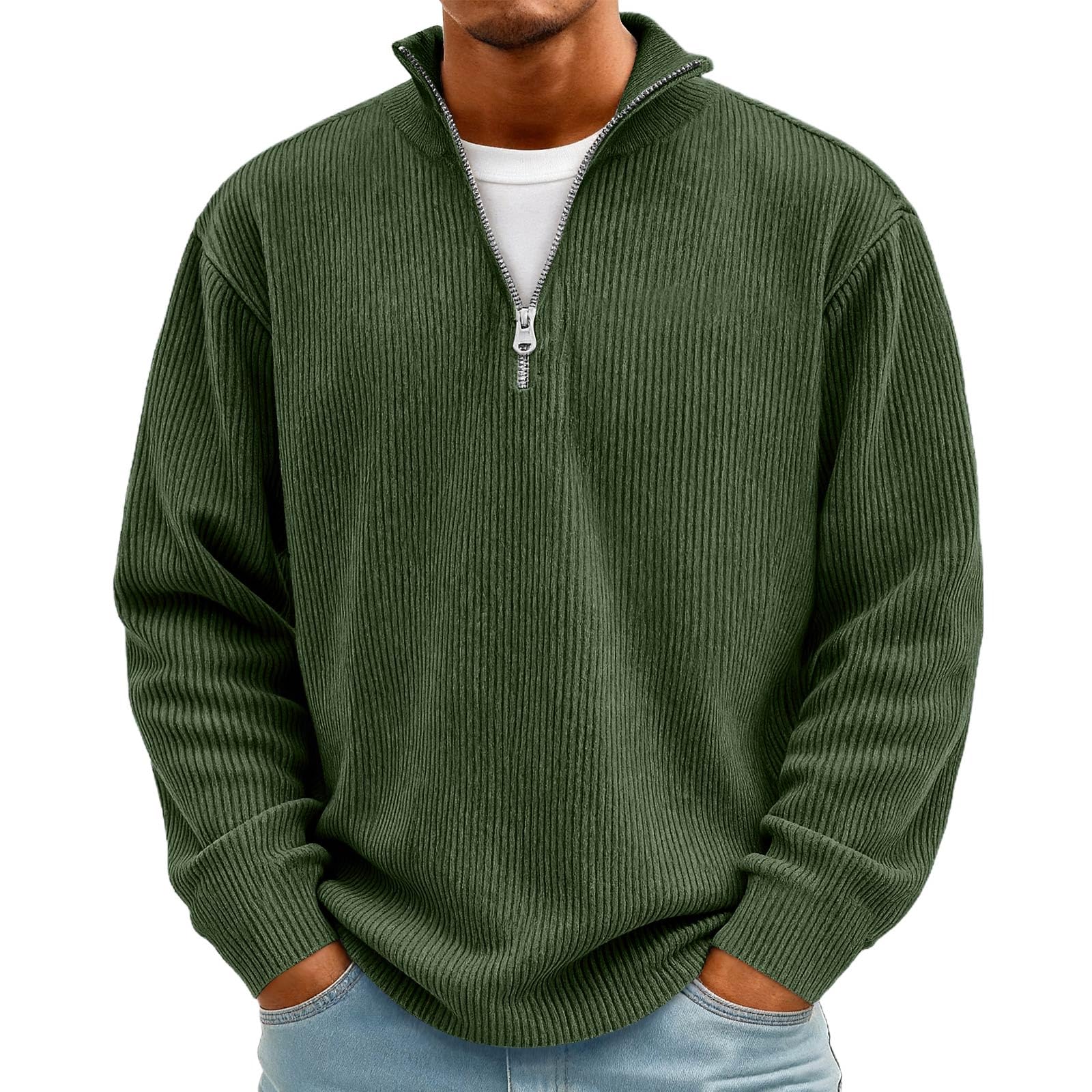 Corduroy Quarter Zip Pullover