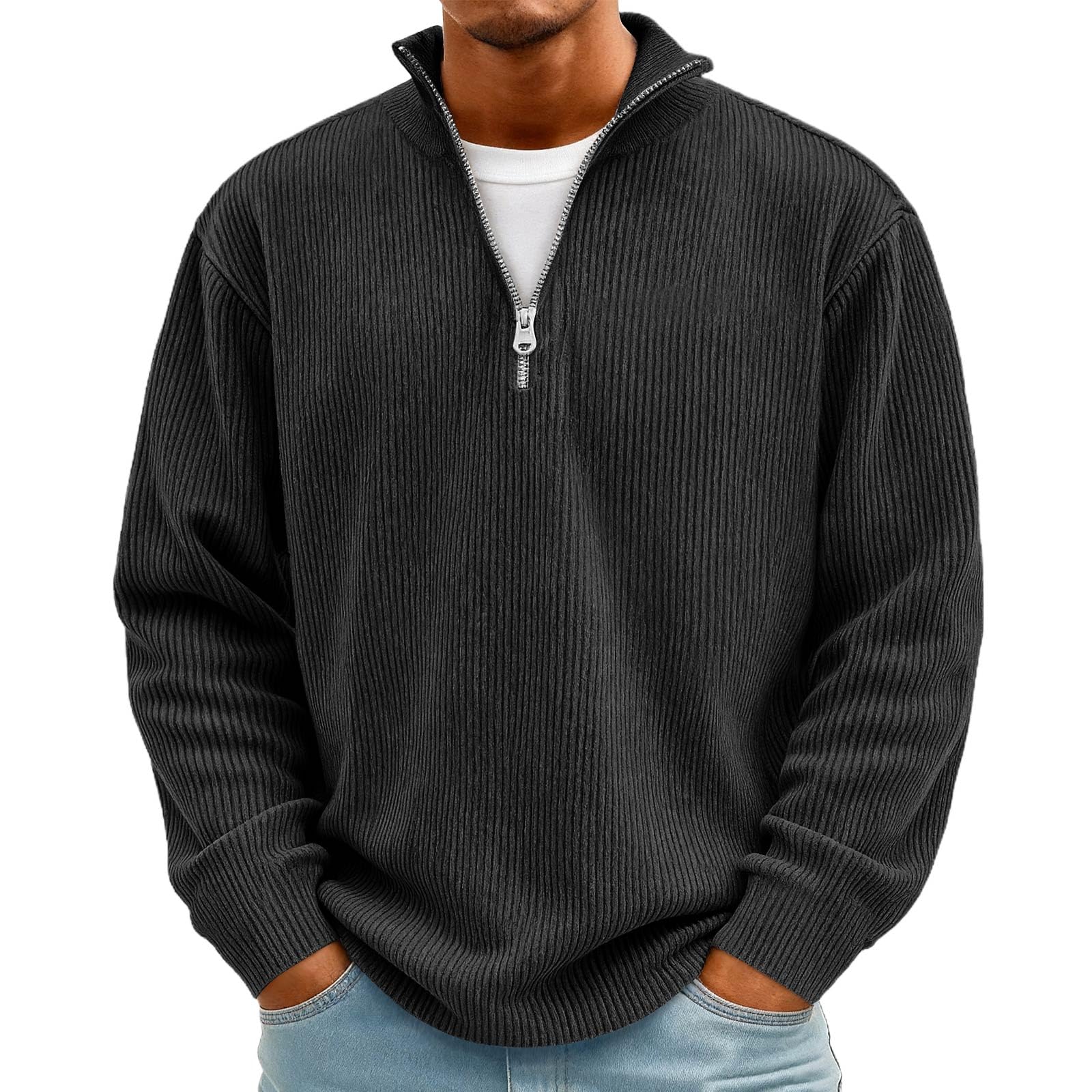 Corduroy Quarter Zip Pullover
