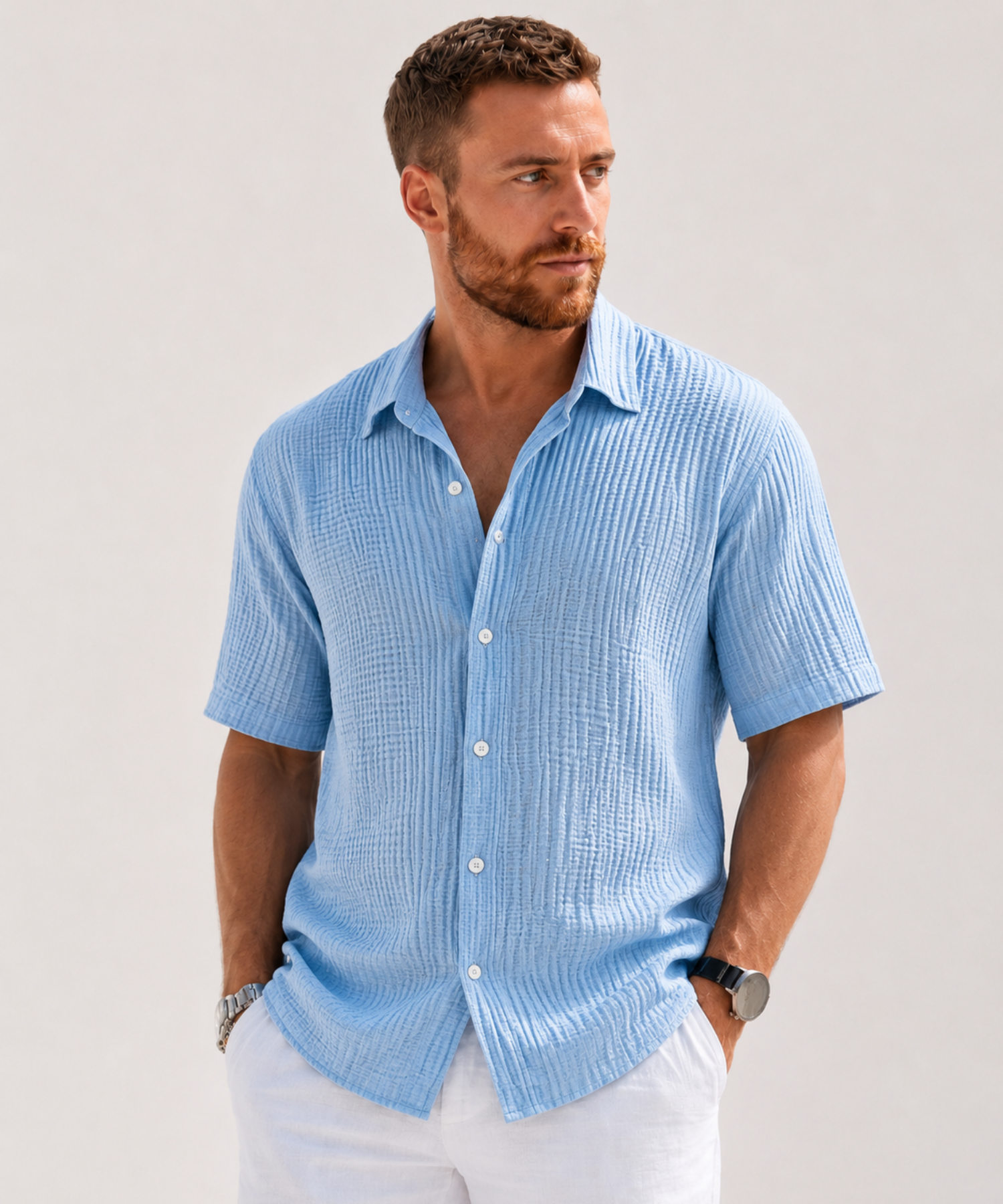 Eamon Crinkle Short Sleeve