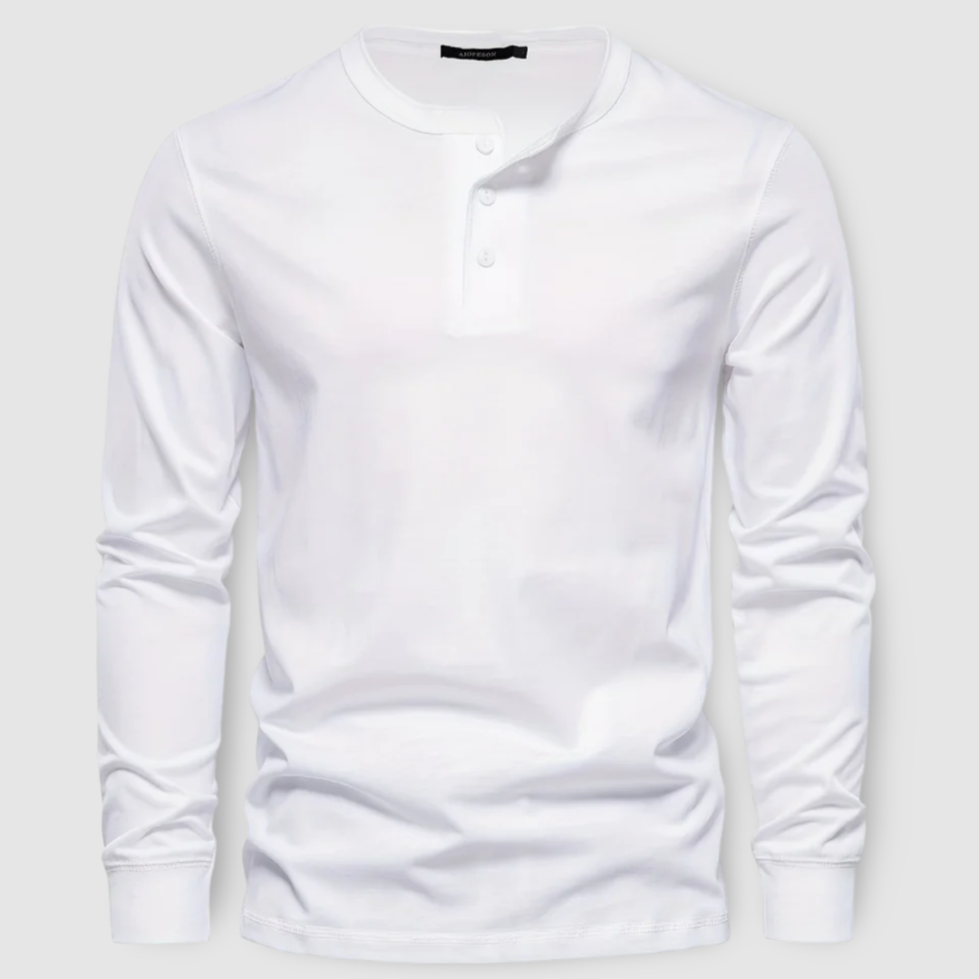 Elegant Cotton Long Sleeve Henley