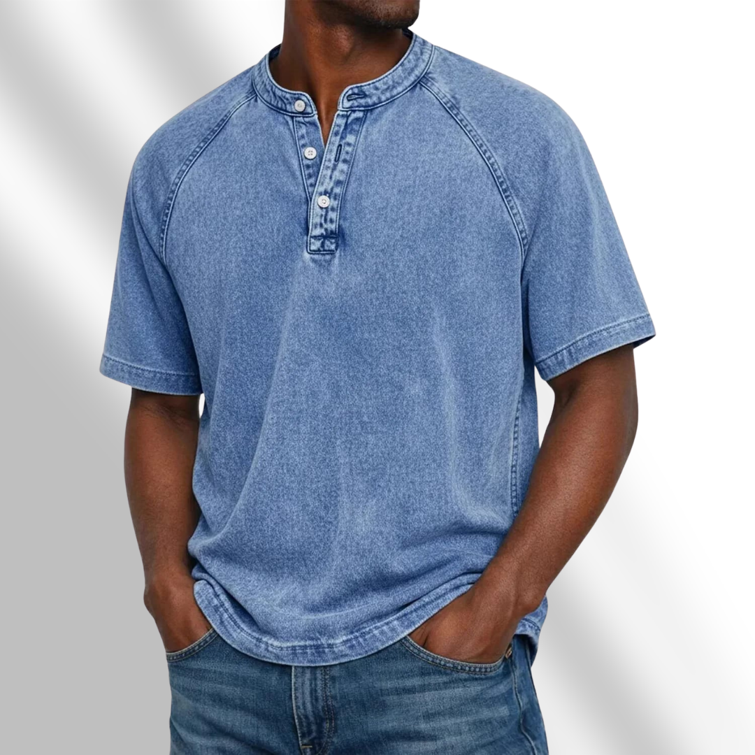 Trevor - Vintage Short Sleeve Henley Shirt