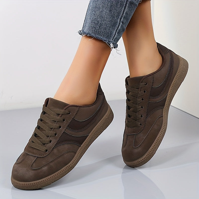 Marnie | Retro Suede-Effect Flatform Trainers