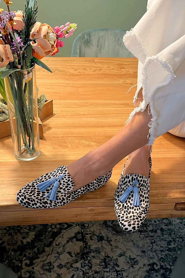 Isolde | Polka-Dot Tassel Loafers