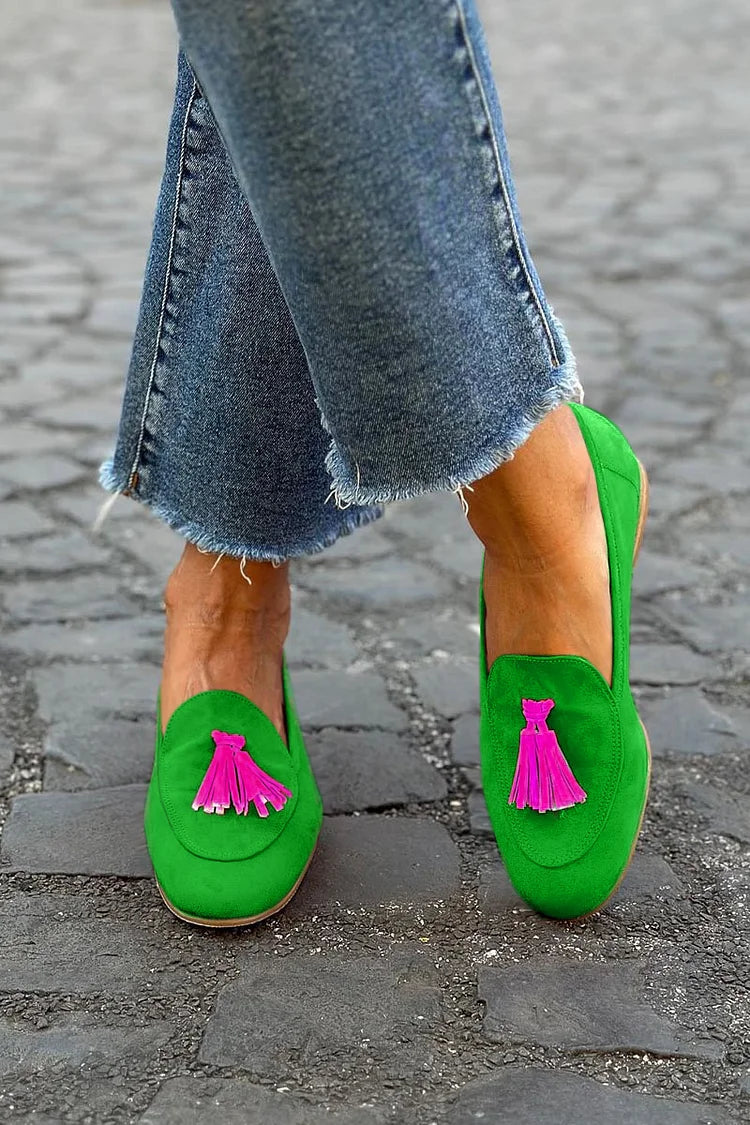 Mireille | Suede-Finish Tassel Loafers