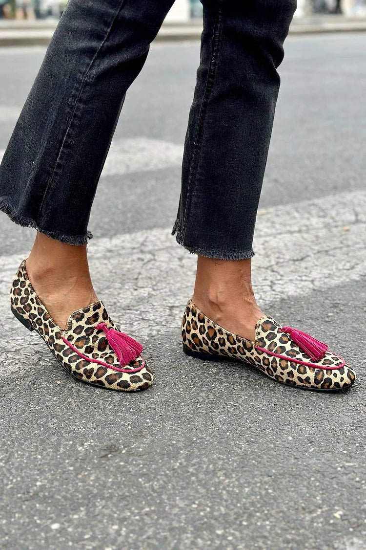 Leonie | Leopard-Tassel Loafers