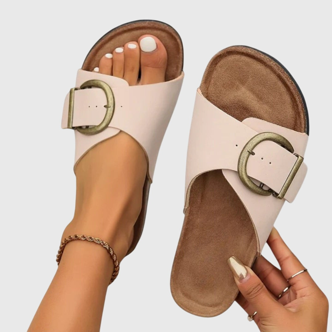 Lowri | Wide-Buckle Comfort Slides