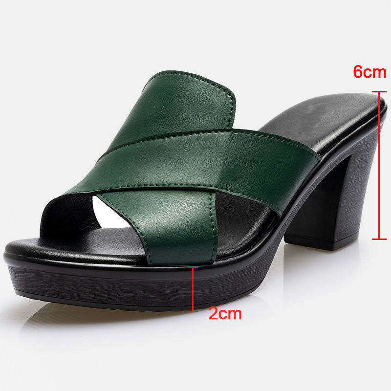 Constance | Platform Block-Heel Comfort Mules