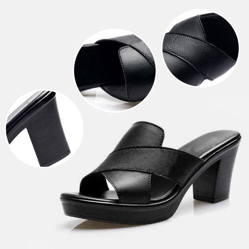 Constance | Platform Block-Heel Comfort Mules