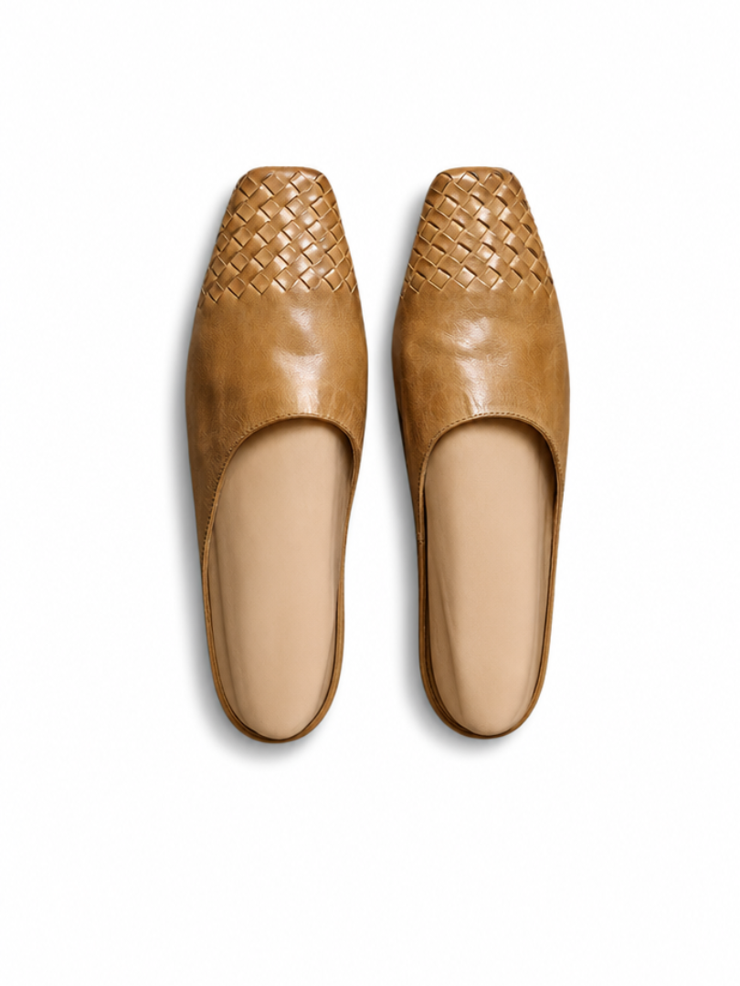 Seren | Woven Leather Backless Mules