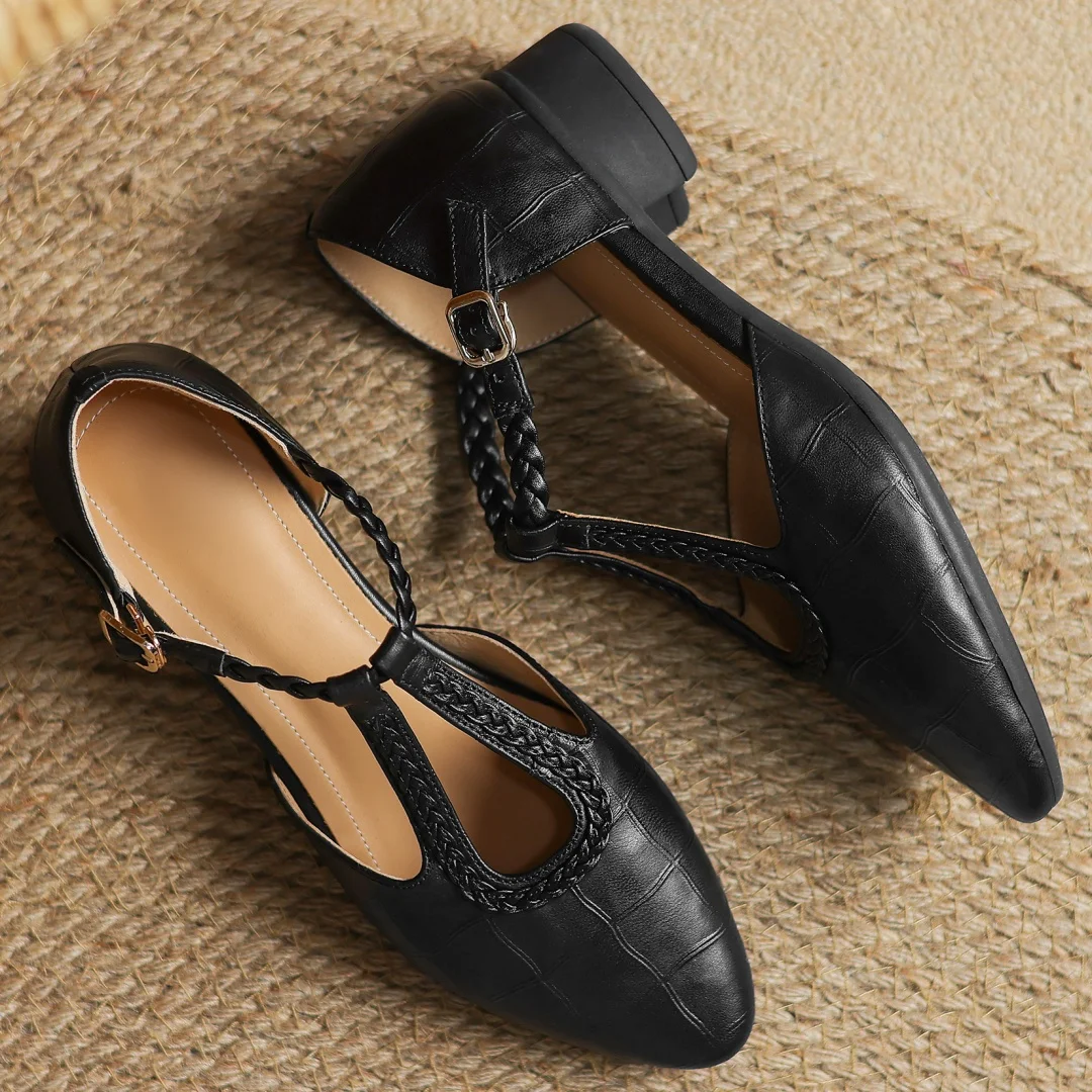 Hallie | T-Bar Block-Heel Mary Janes