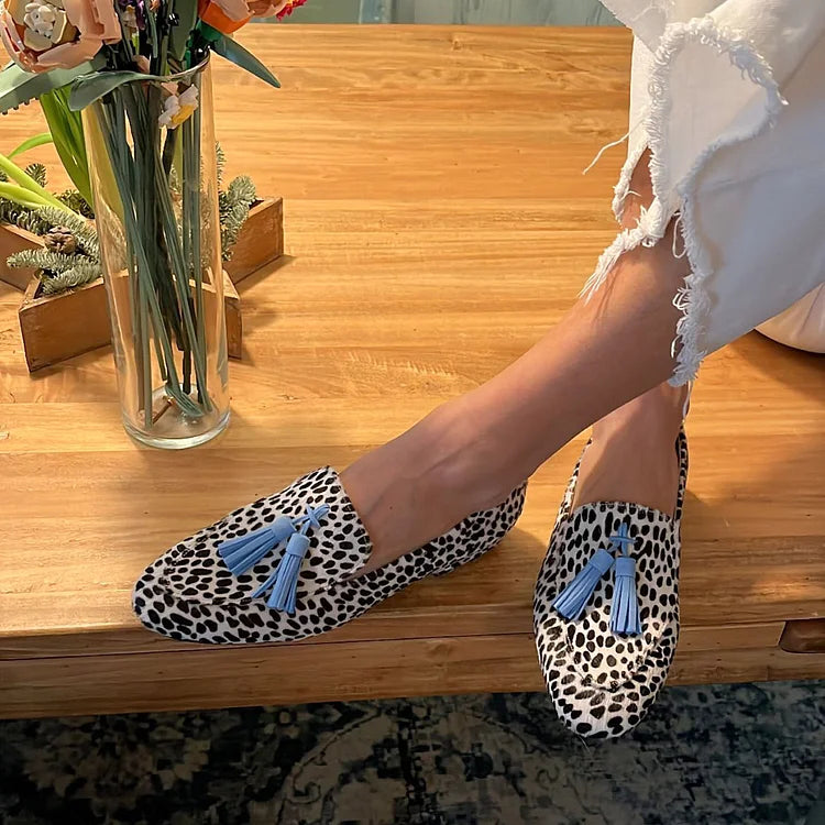 Isolde | Polka-Dot Tassel Loafers