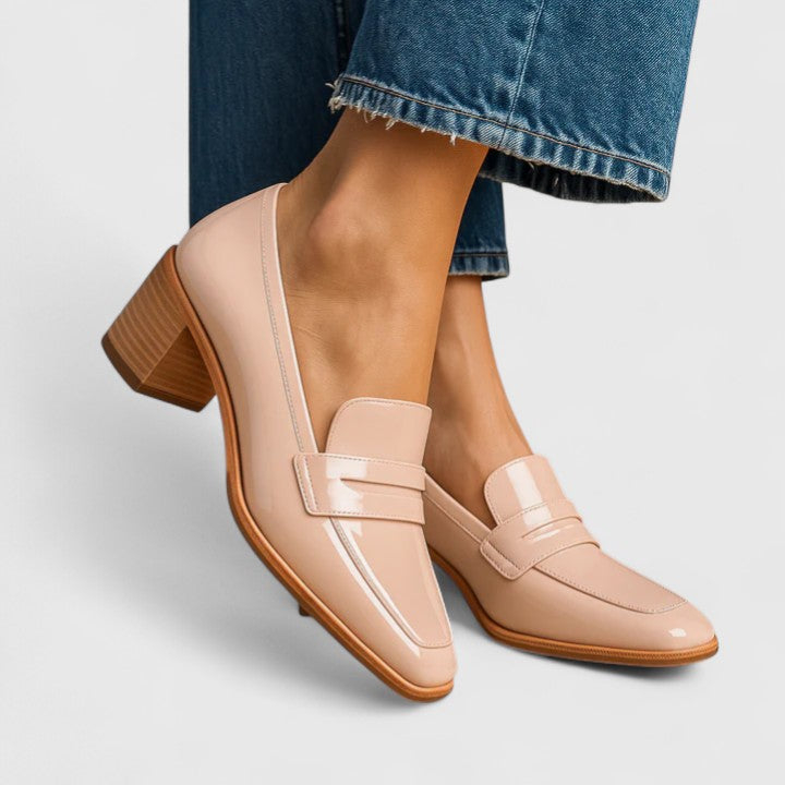 Elowen | Patent Block-Heel Loafers