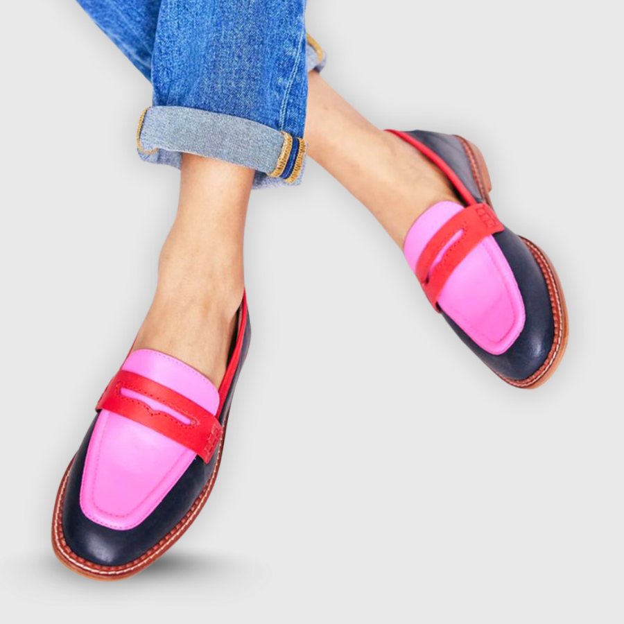 Solene | Colour-Block Penny Loafers