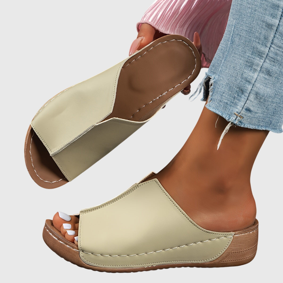 Fenella | Peep-Toe Comfort Slingback Sandals