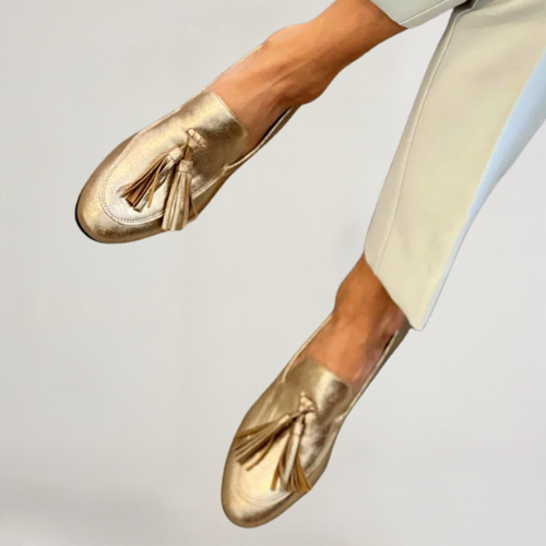 Carys | Metallic Tassel Loafers