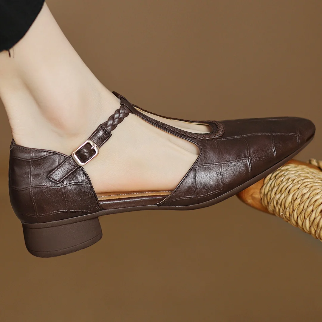 Hallie | T-Bar Block-Heel Mary Janes