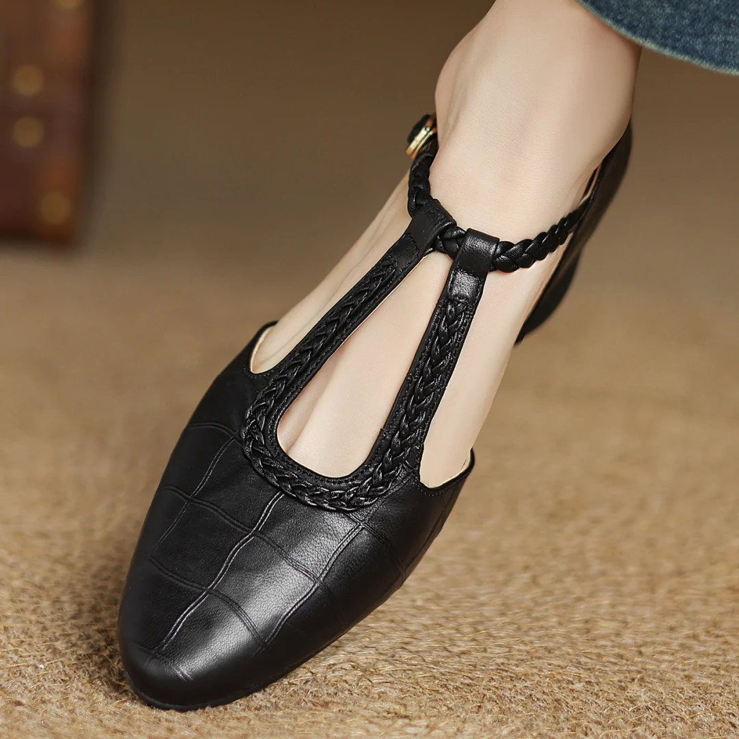 Hallie | T-Bar Block-Heel Mary Janes