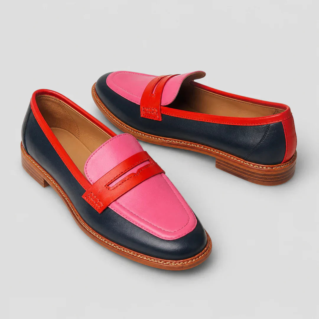 Solene | Colour-Block Penny Loafers