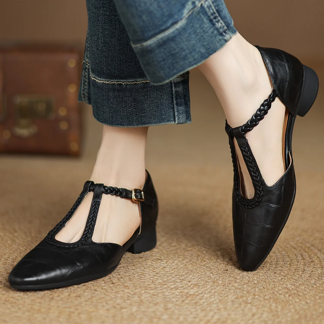 Hallie | T-Bar Block-Heel Mary Janes