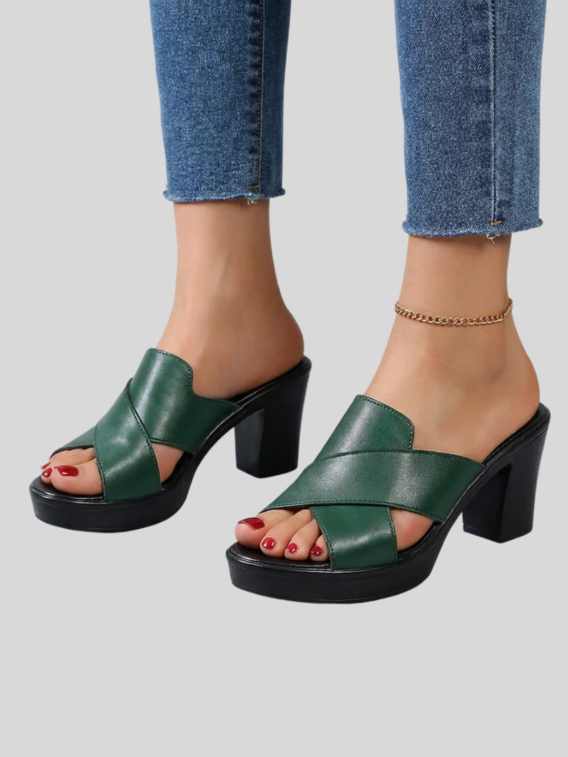 Constance | Platform Block-Heel Comfort Mules