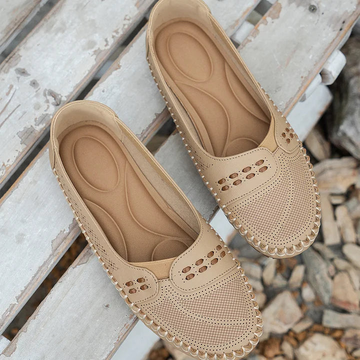 Lowenna | Perforated Wide-Fit Comfort Loafers
