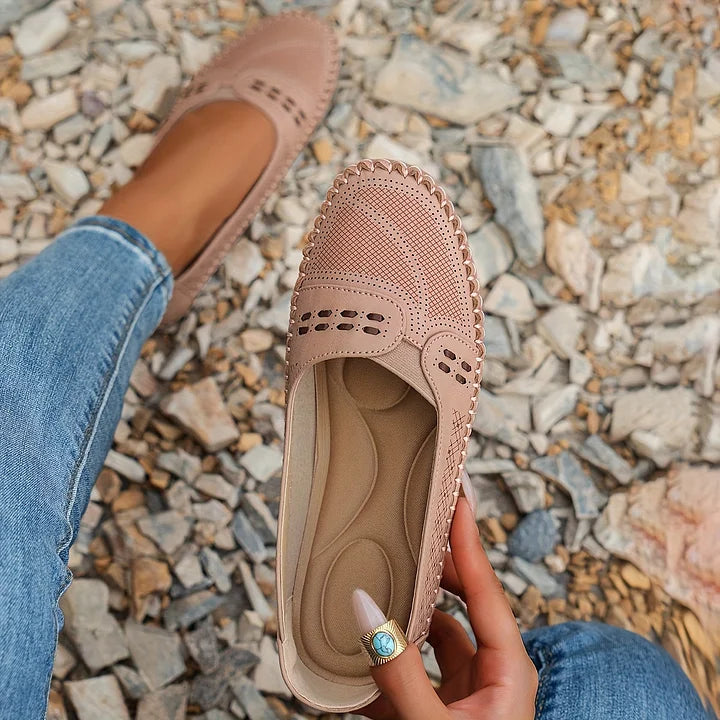 Lowenna | Perforated Wide-Fit Comfort Loafers