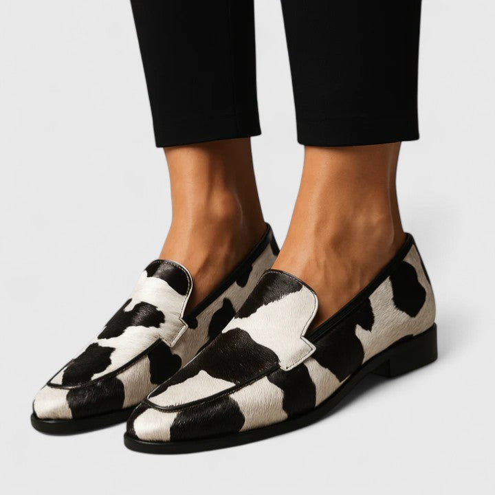 Corinne | Two-Tone Printed Loafers