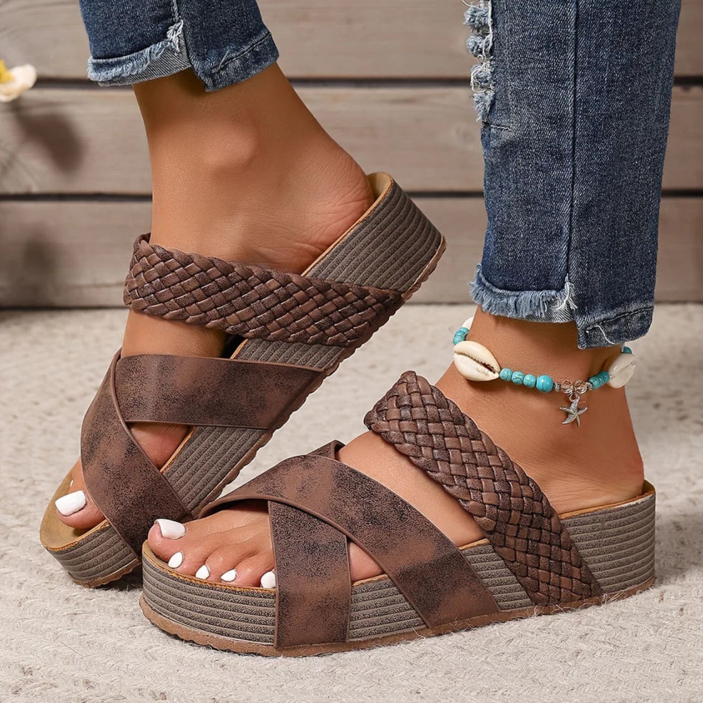 Ailsa | Leather Multi-Strap Comfort Sandals