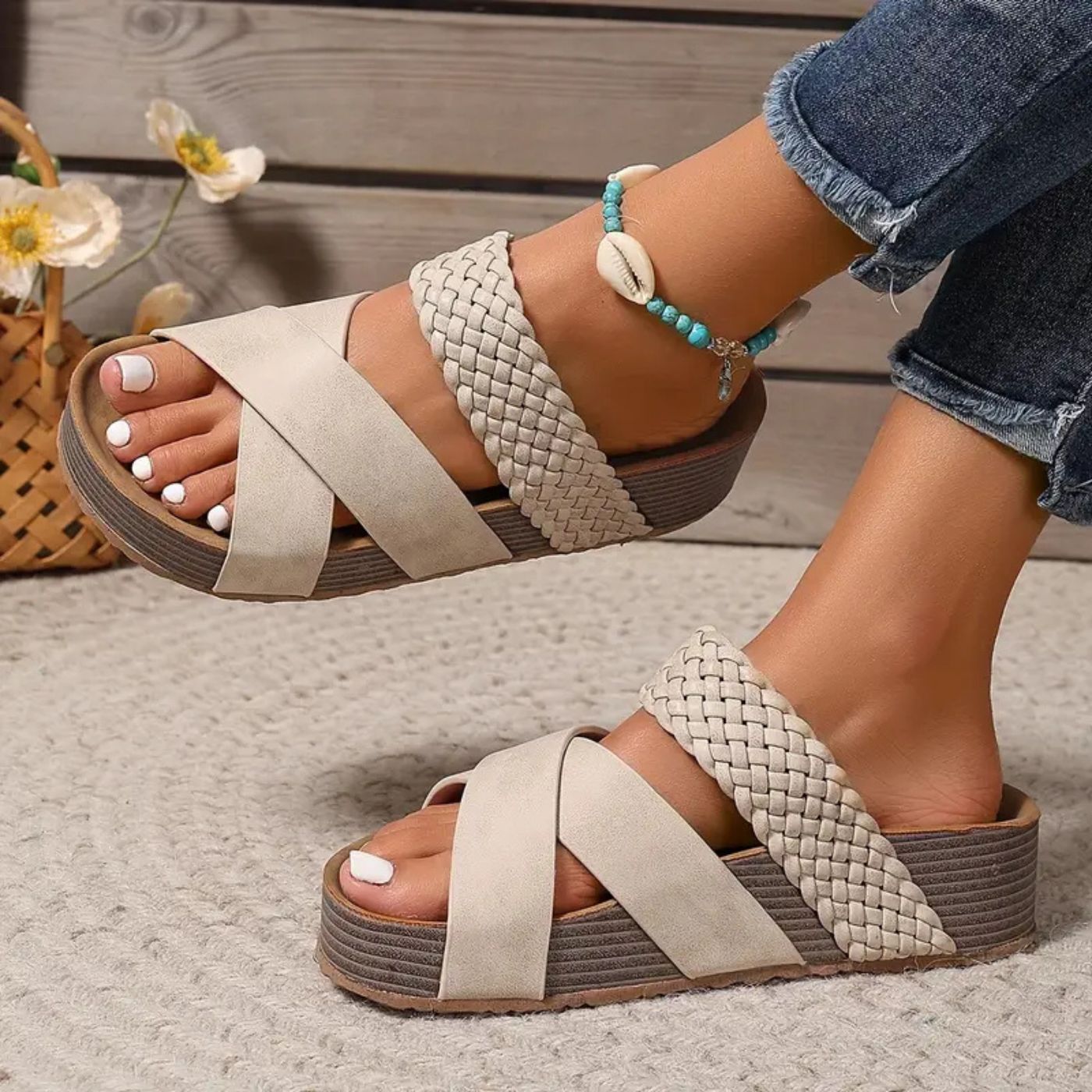 Ailsa | Leather Multi-Strap Comfort Sandals