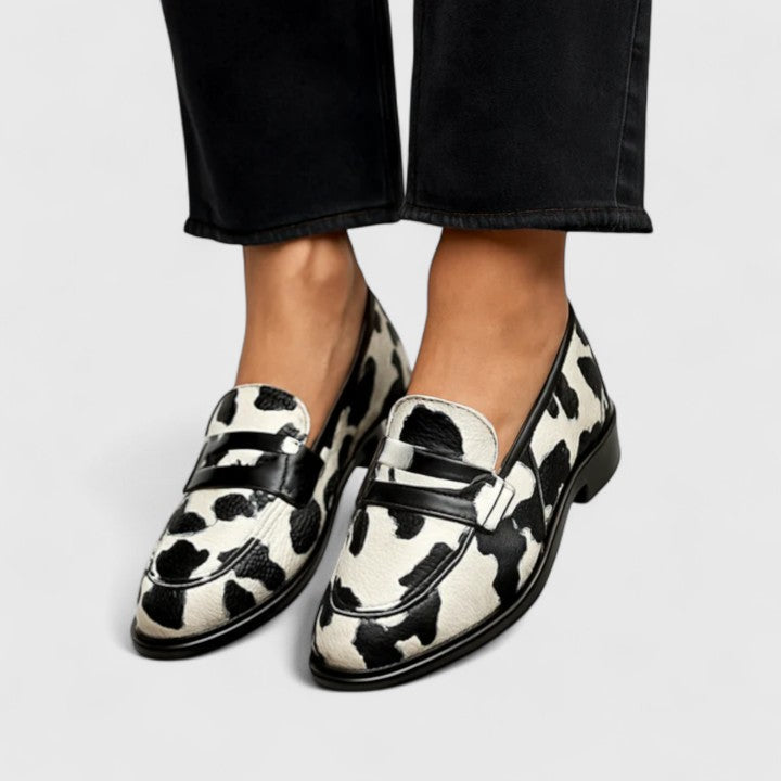 Rowena | Bold-Print Horsebit Loafers