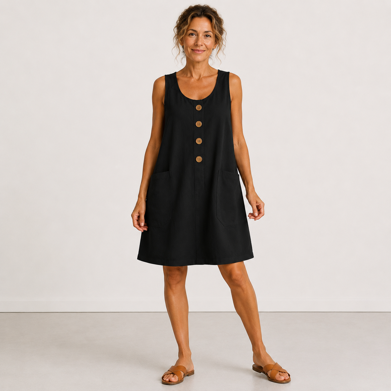 Maud | Cotton-linen sleeveless dress