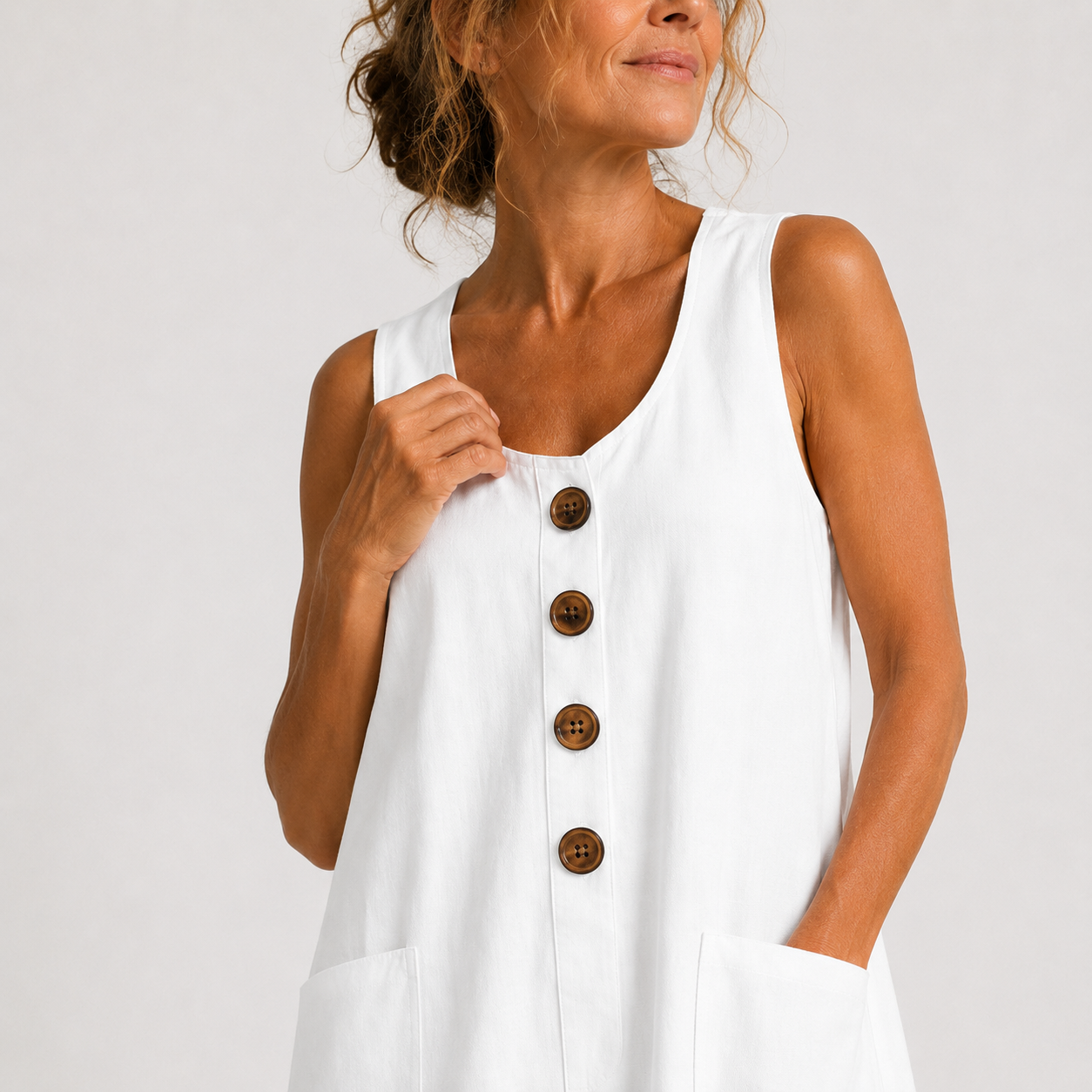 Maud | Cotton-linen sleeveless dress