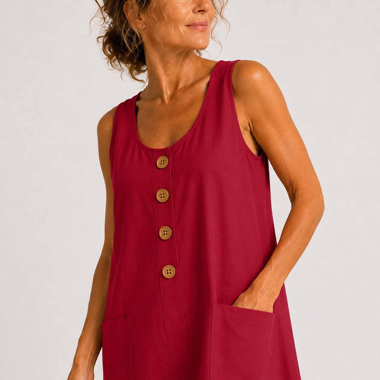 Maud | Cotton-linen sleeveless dress