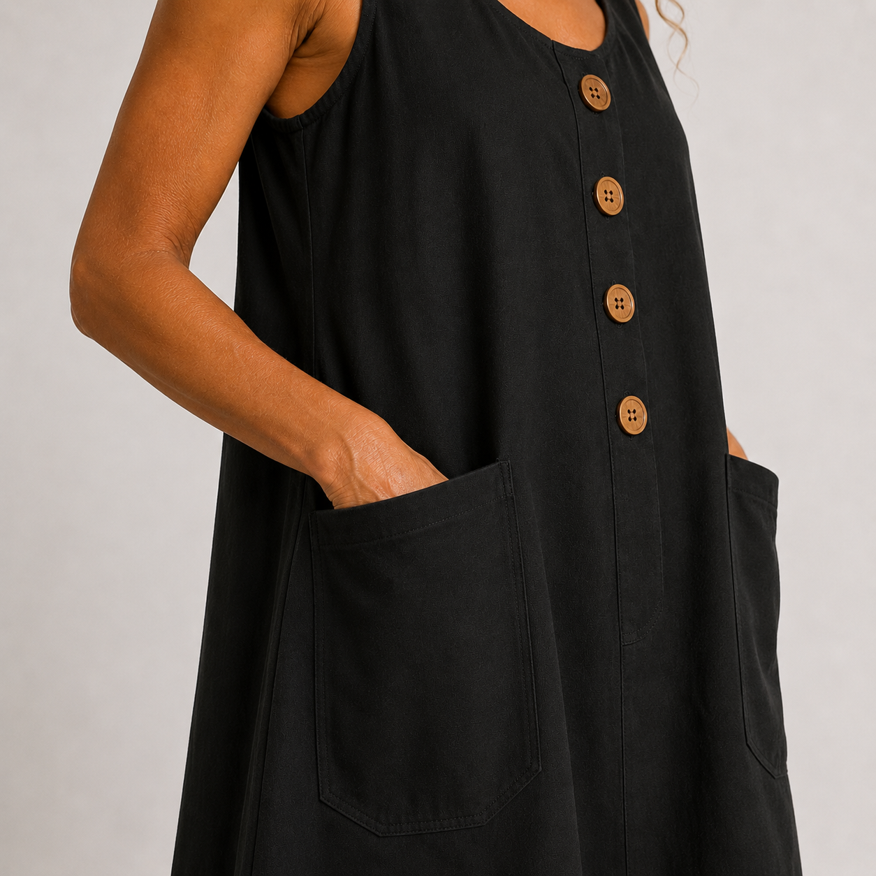 Maud | Cotton-linen sleeveless dress