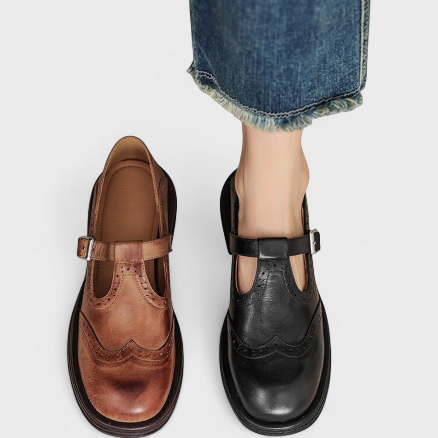 Ottoline | Brogue-Detail T-Bar Comfort Shoes