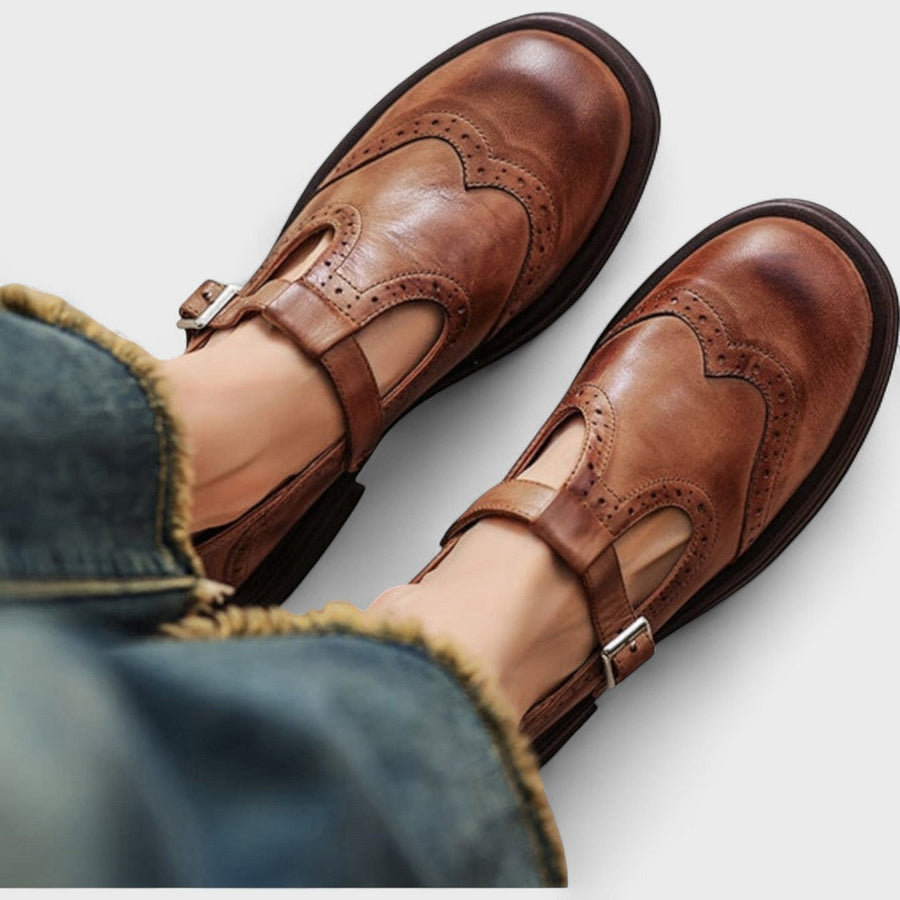 Ottoline | Brogue-Detail T-Bar Comfort Shoes