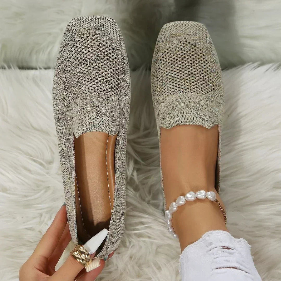 Felicity | Open-Knit Square-Toe Flats