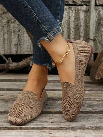 Felicity | Open-Knit Square-Toe Flats