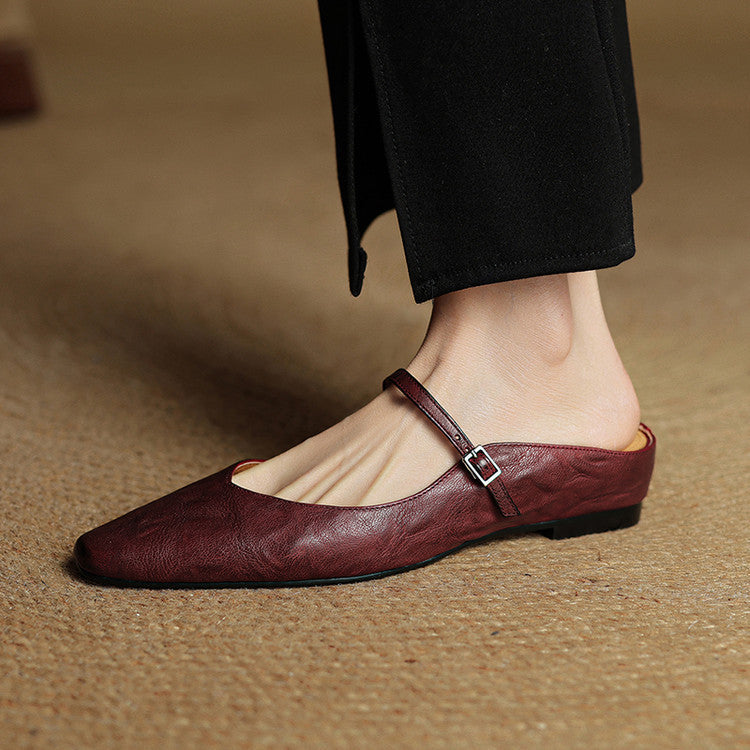 Bronwen | Leather Point-Toe Slingback Flats