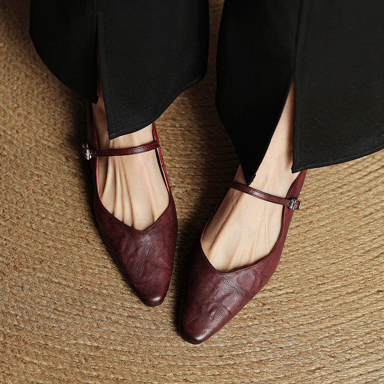 Bronwen | Leather Point-Toe Slingback Flats