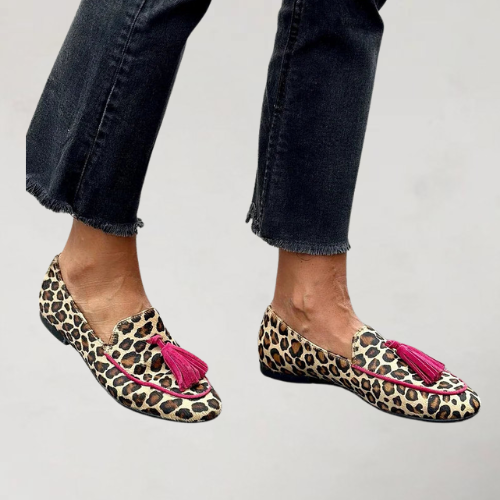 Leonie | Leopard-Tassel Loafers