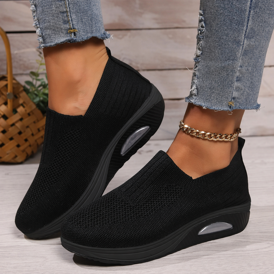 Isobel | Air-Cushioned Knit Platform Trainers