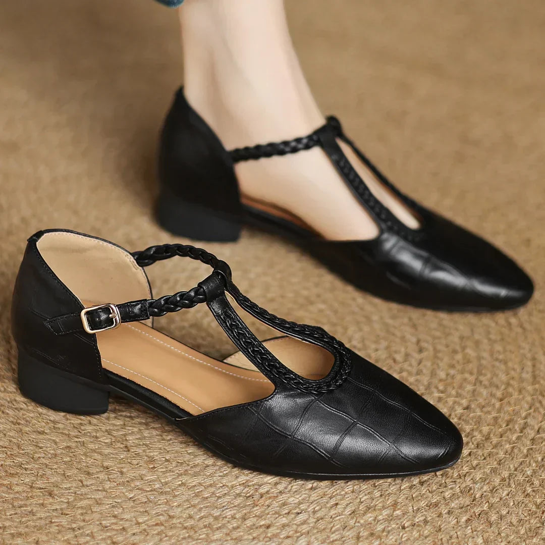 Hallie | T-Bar Block-Heel Mary Janes