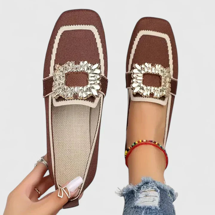 Elspeth | Crystal-Buckle Comfort Loafers