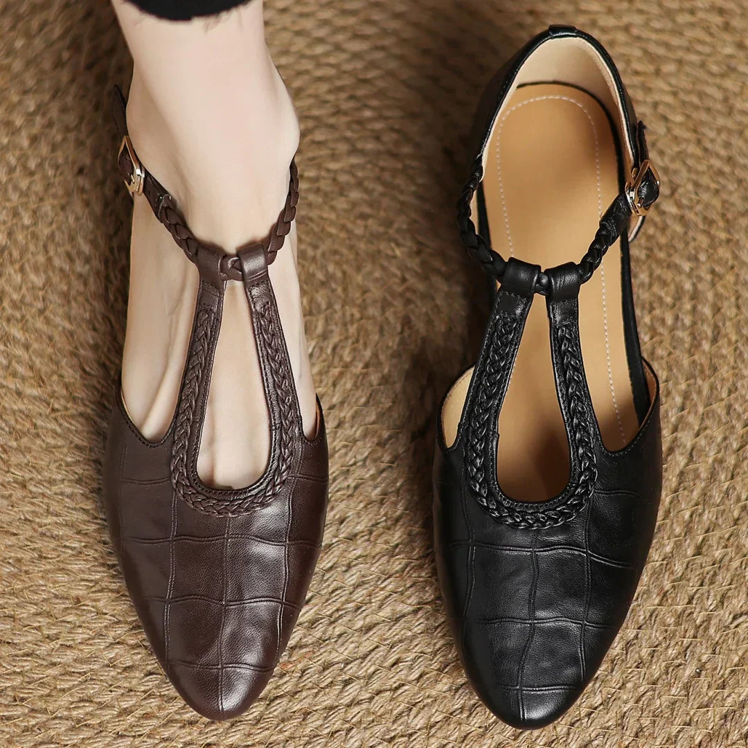 Hallie | T-Bar Block-Heel Mary Janes