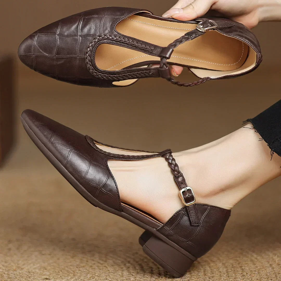 Hallie | T-Bar Block-Heel Mary Janes
