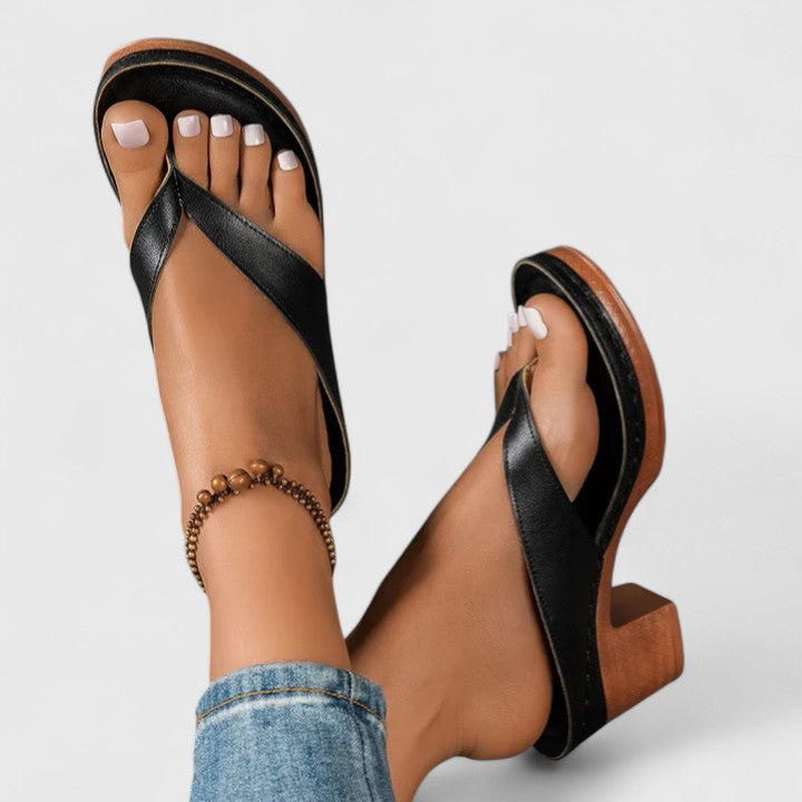 Louisa | Leather Slingback Comfort Heels