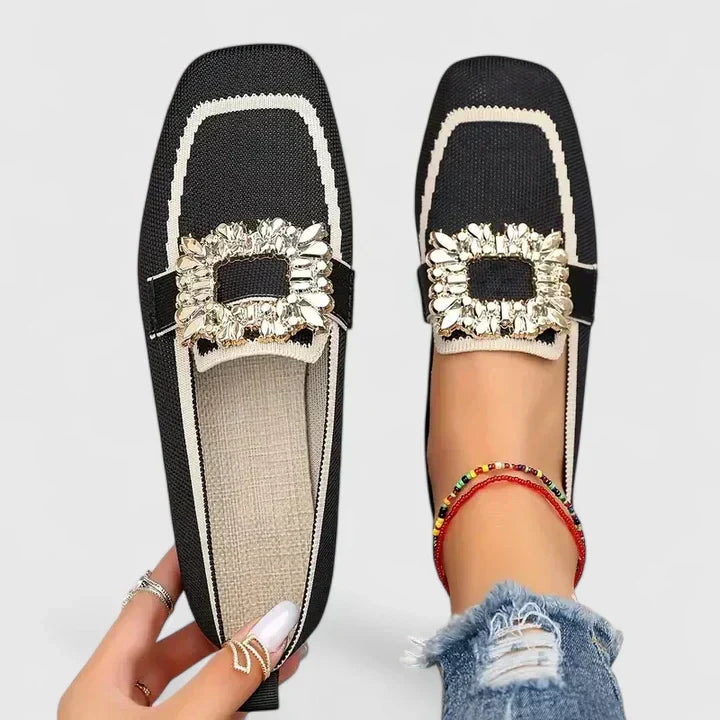 Elspeth | Crystal-Buckle Comfort Loafers