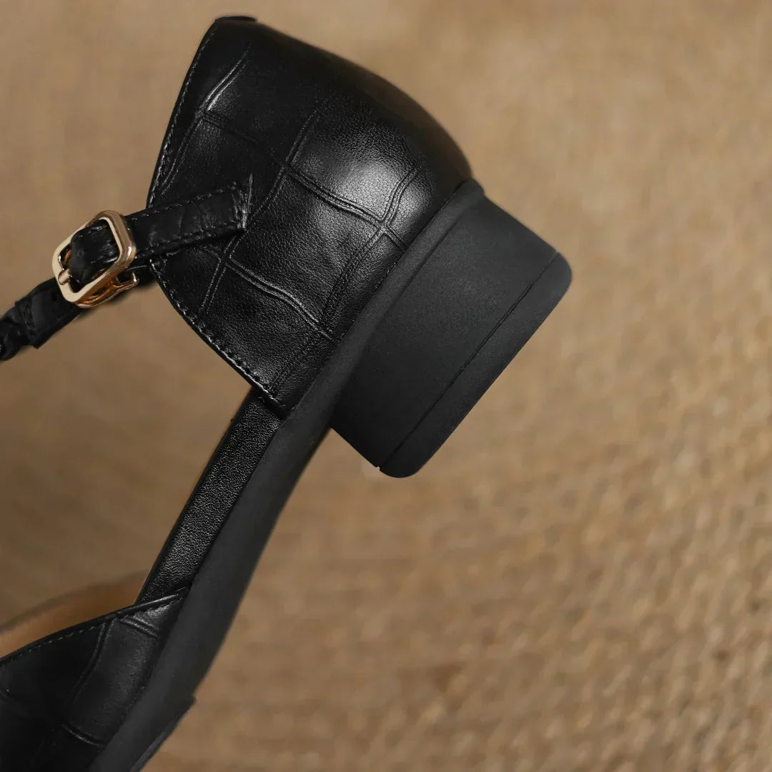 Hallie | T-Bar Block-Heel Mary Janes