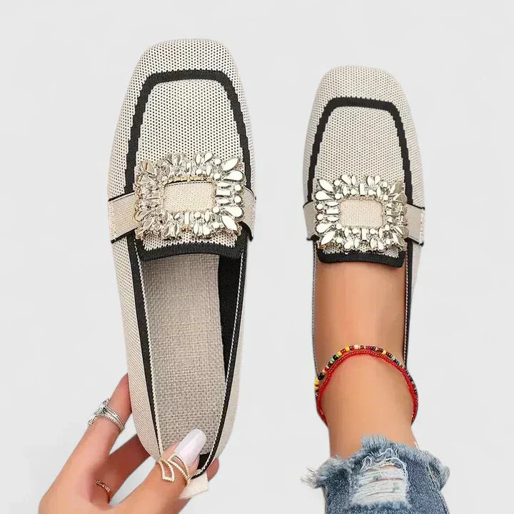 Elspeth | Crystal-Buckle Comfort Loafers